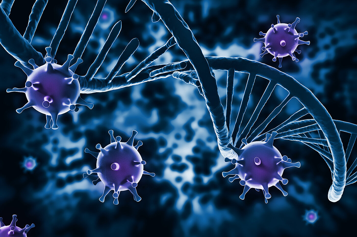 DNA Strang und Virus Zellen